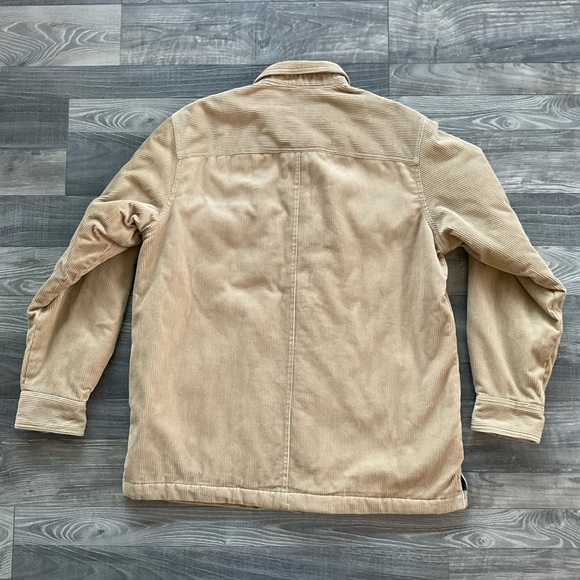 Club Room Corduroy Quilted Shacket Men’s MEDIUM Tan Khaki Shirt Jacket Button Up - Picture 10 of 11